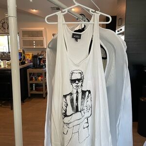Karl Lagerfeld Cream Tank Top